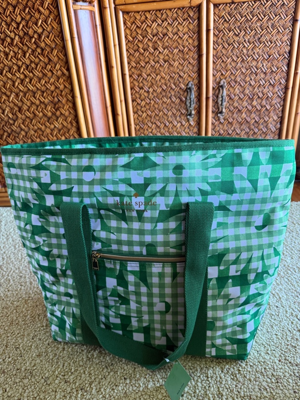 kate spade Green  Canvas cooler Tote